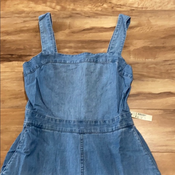 💖8/22💖Madewell Denim ApronBow-Back Jumpsuit - Picture 3 of 7